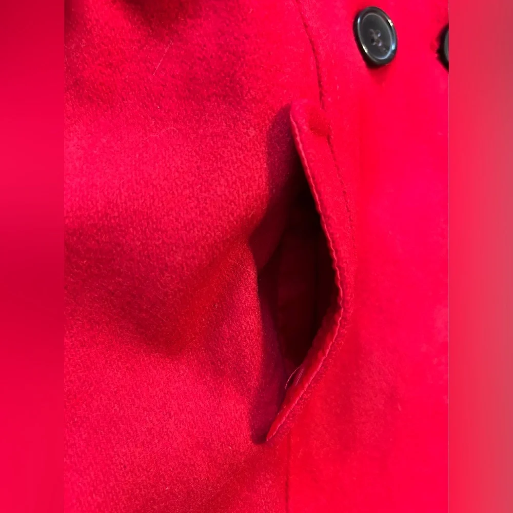 Old Navy Toddlers Red Hooded Pea Coat Size 12-18 Months